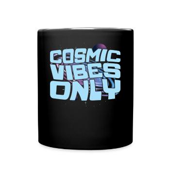 Cosmic Vibes Nur Sternenbeobachtungsnacht - Tasse einfarbig - Schwarz - Vorne