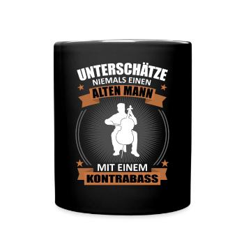 Old Man Double Bass Wisdom - Full Colour Mug - black - Front