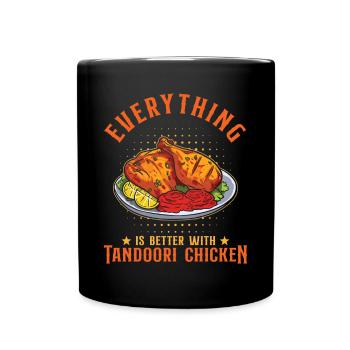Tout est meilleur avec le poulet tandoori - Mug uni - noir - Devant