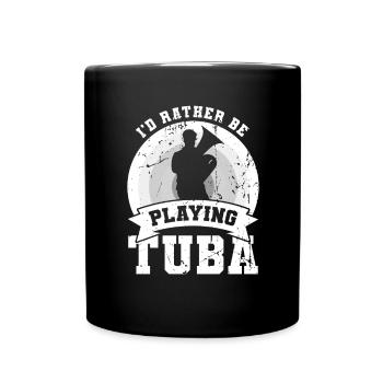 Je préfère jouer du tuba - Mug uni - noir - Devant
