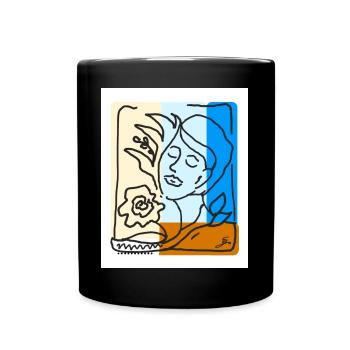 EC Woman I Summer I Gift I Flowers I Mother's Day - Full Colour Mug - black - Front