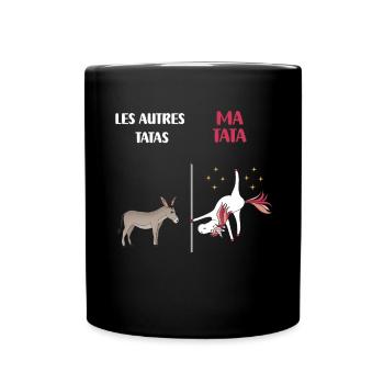 tata licorne humour drôle cadeau tante - Mug uni - noir - Devant
