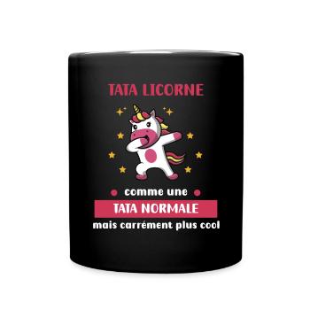 tata licorne normale cadeau tante - Mug uni - noir - Devant