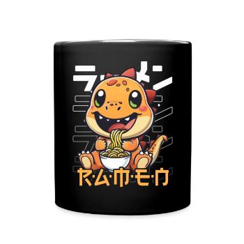 Dinosaure Aime Ramen Bowl Kawaii Anime - Mug uni - noir - Devant