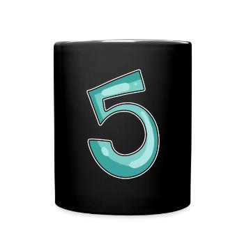 5 Nombre - Mug uni - noir - Devant