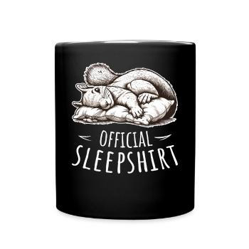Official Sleepshirt Napping Sleeping Squirrel - Full Colour Mug - black - Front