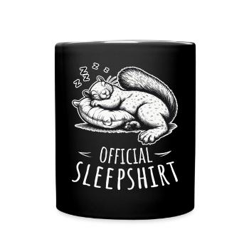 Official Sleepshirt Napping Sleeping Squirrel - Full Colour Mug - black - Front