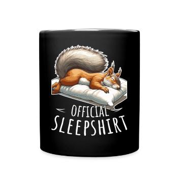 Official Sleepshirt Napping Sleeping Squirrel - Full Colour Mug - black - Front