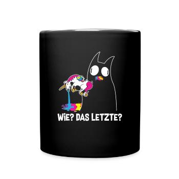 Comment le dernier chat mange la licorne - Mug uni - noir - Devant