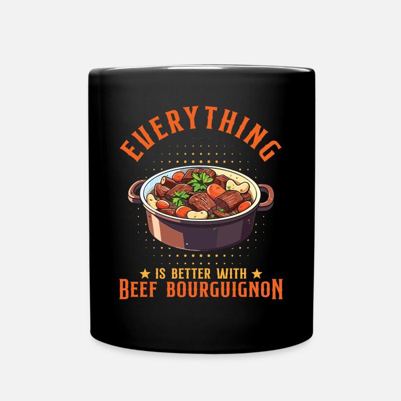 Tout est meilleur avec le bœuf bourguignon - Mug uni - noir
