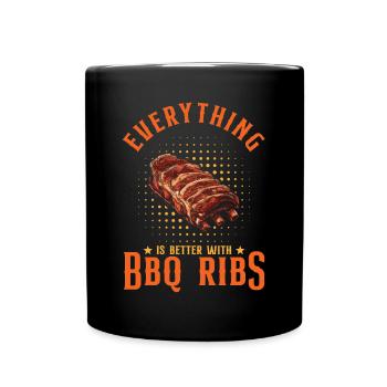 Everything Is Better With BBQ Ribs - Full Colour Mug - black - Front