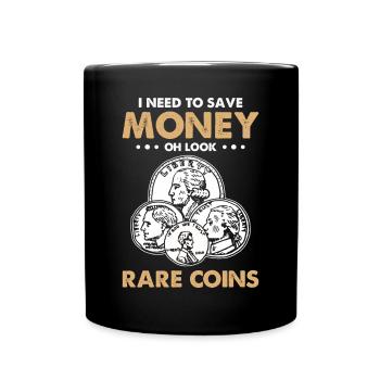 Rare Coins Collector - Full Colour Mug - black - Front