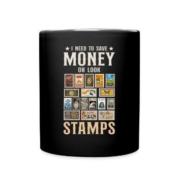 Briefmarkensammler Briefmarken-Enthusiast - Tasse einfarbig - Schwarz - Vorne