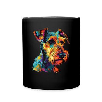 Aquarelle colorée Airedale Terrier - Mug uni - noir - Devant