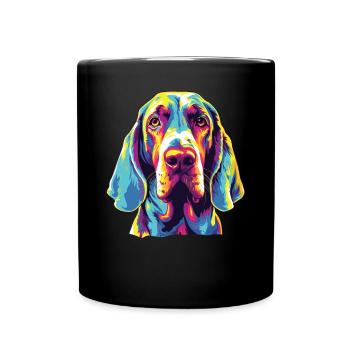 Aquarelle colorée Bracco Italiano - Mug uni - noir - Devant