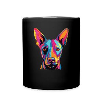 Aquarelle colorée Cirneco Delletna - Mug uni - noir - Devant