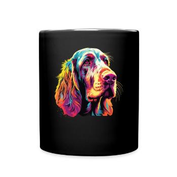 Aquarelle colorée Spinone Italiano - Mug uni - noir - Devant