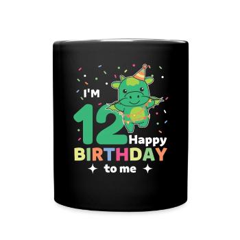 Dragon for 12th birthday for children twelve years - Full Colour Mug - black - Front