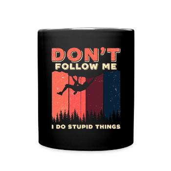 Klettern Mountain Boulder Climble Climber - Tasse einfarbig - Schwarz - Vorne