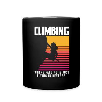 Klettern Mountain Boulder Climble Climber - Tasse einfarbig - Schwarz - Vorne