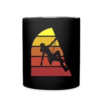 Klettern Mountain Boulder Climble Climber - Tasse einfarbig - Schwarz - Vorne