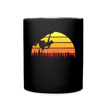 Klettern Mountain Boulder Climble Climber - Tasse einfarbig - Schwarz - Vorne