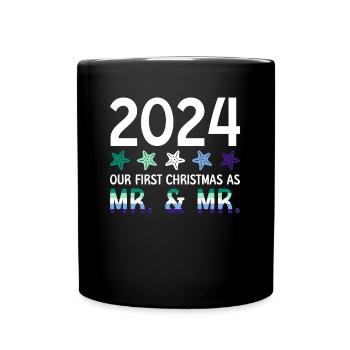 2024 Our first Christmas as Mr. & Mr. Homo-E - Full Colour Mug - black - Front