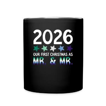 2026 Notre premier Noël en tant que M. et M. Homo-E - Mug uni - noir - Devant