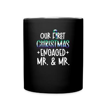 Mr. & Mr. First Christmas Gay Marriage - Full Colour Mug - black - Front