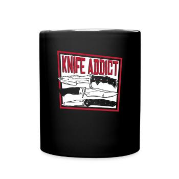 Knife Addict Metzgermesser Sammlermesser - Tasse einfarbig - Schwarz - Vorne