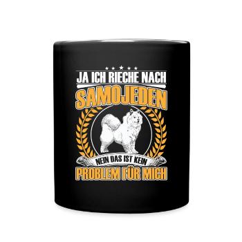 Ich rieche nach Samojede Schlittenhund - Tasse einfarbig - Schwarz - Vorne