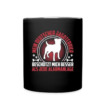 Jagdterrier beschützt mich Deutscher Jagdterrier - Tasse einfarbig - Schwarz - Vorne
