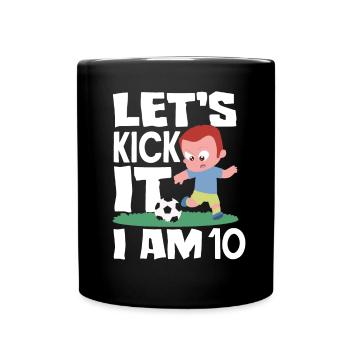10e anniversaire 10 ans Football Joueur de football - Mug uni - noir - Devant