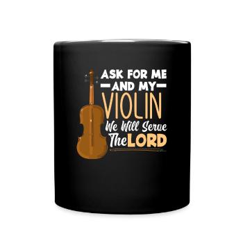 Geige Violine Geigenspieler Violinenspieler - Tasse einfarbig - Schwarz - Vorne
