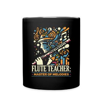 Flute Teacher Musical Instrument Flute Player - Full Colour Mug - black - Front