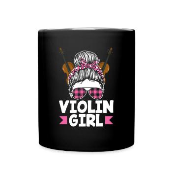 Geige Violine Geigenspieler Violinenspieler - Tasse einfarbig - Schwarz - Vorne