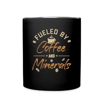 Alimenté par le café et les minéraux Géologue Minéral - Mug uni - noir - Devant