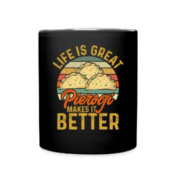 Polish Food Pierogi - Full Colour Mug - black - Front