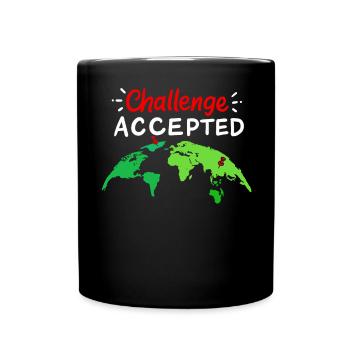 Welt Weltkarte Weltreise - Tasse einfarbig - Schwarz - Vorne