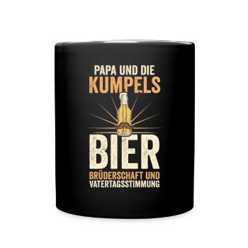 Papa Bier Vater Vatertag - Tasse einfarbig - Schwarz - Vorne