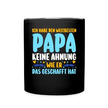 Vater Vatertag Papa - Tasse einfarbig - Schwarz - Vorne