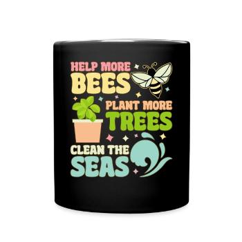 Plus d’abeilles aident à planter plus d’arbres Apiculteur I - Mug uni - noir - Devant