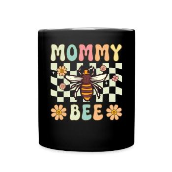 Bienenmama Imkerin Imkerei Mama - Tasse einfarbig - Schwarz - Vorne