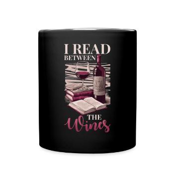 J’ai lu entre les vins - lecture du livre de vin d’amant - Mug uni - noir - Devant