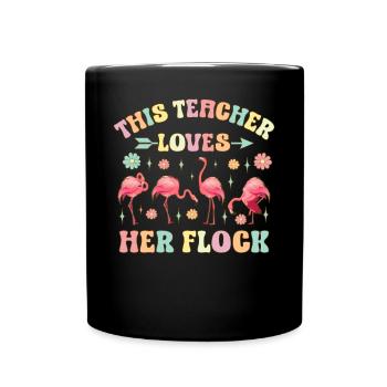 Leçon de flamant rose drôle Ce professeur aime i - Mug uni - noir - Devant
