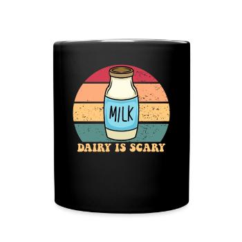 Milchprodukte ist gruseliger laktosefreier Laktose - Tasse einfarbig - Schwarz - Vorne