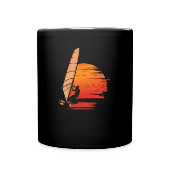 Windsurf vintage, Windsurfing - Tasse einfarbig - Schwarz - Vorne