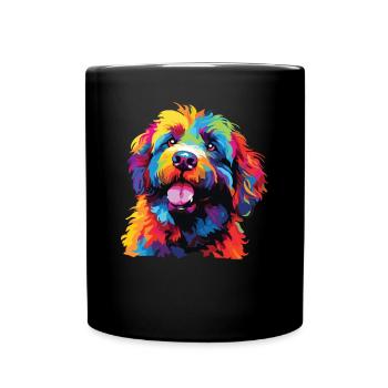 Watercolor Colorful Barbet - Full Colour Mug - black - Front