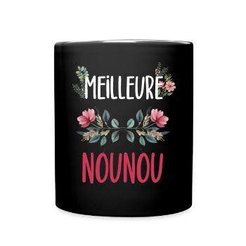 meilleure nounou fleurs - Mug uni - noir - Devant