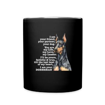 Doberman chien chiens cadeau pour animaux de compagnie - Mug uni - noir - Devant